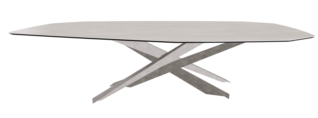 300x130x74.5h Polygon Shaped_Colosseo_Brushed Grey