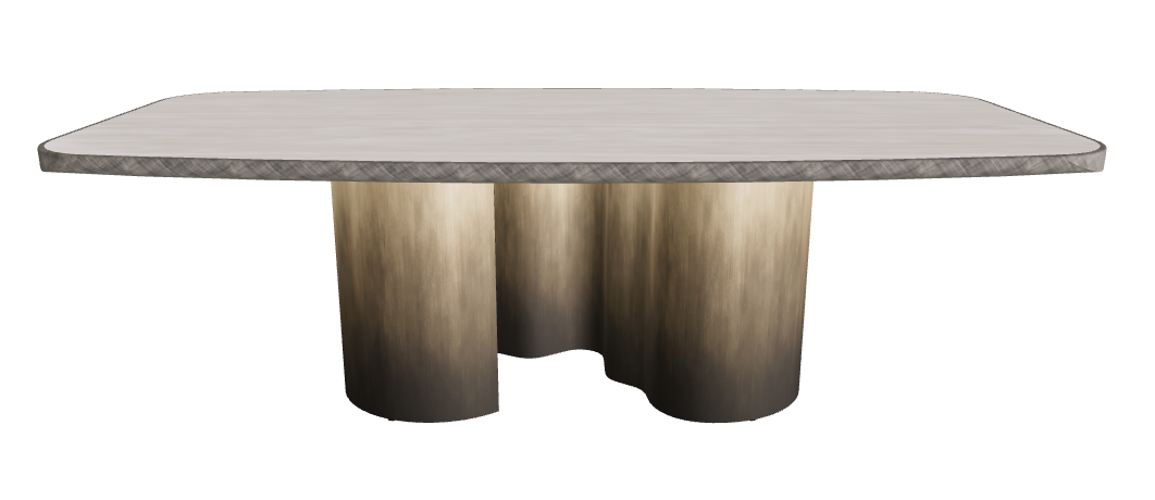 240x120x75h Barrel Shaped_Colosseo_Oxy Brass_Brushed Grey