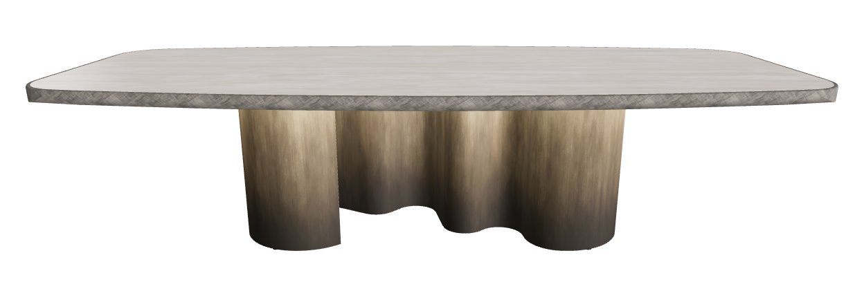 300x128x75h Barrel Shaped_Colosseo_Oxy Brass_Brushed Grey