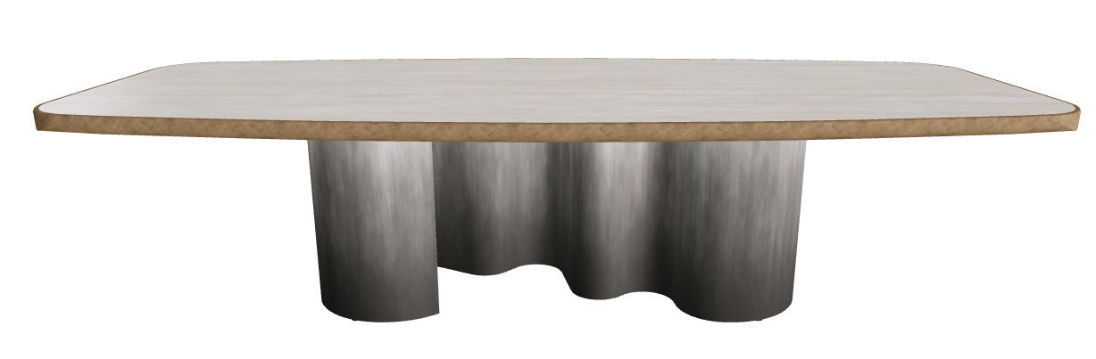300x128x75h Barrel Shaped_Colosseo_Oxy Grey_Brushed Bronze