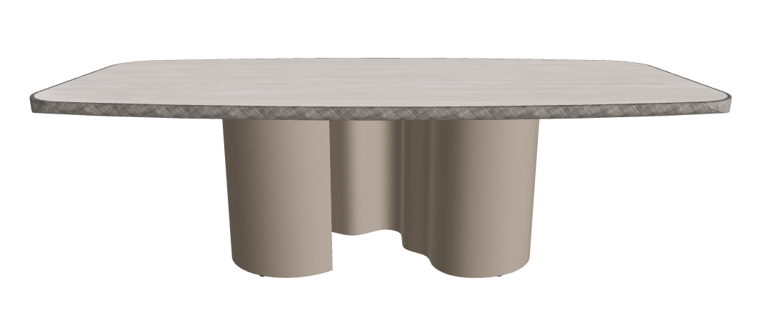240x120x75h Barrel Shaped_Colosseo_Titanium Embossed_Brushed Grey