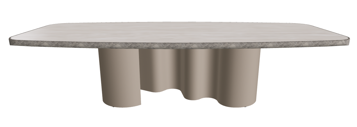 300x128x75h Barrel Shaped_Colosseo_Titanium Embossed_Brushed Grey