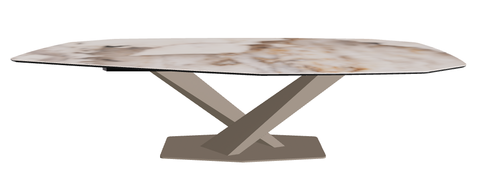 Cattelan Italia Stratos Keramik Biscuit & Polygon Shaped Dining Table