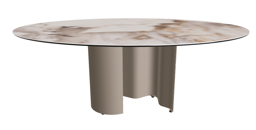 200x120x74h Oval Shaped_Corcovado_Titanium Embossed