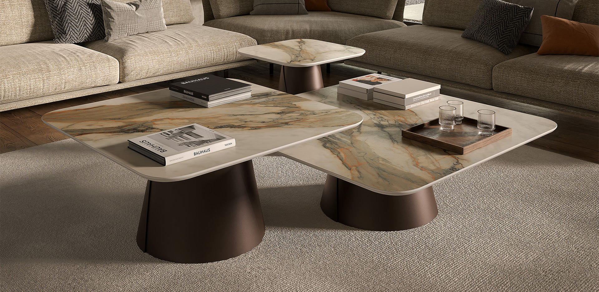 Cattelan Italia ALBERT Keramik S Coffee Table ◻118x118x28h