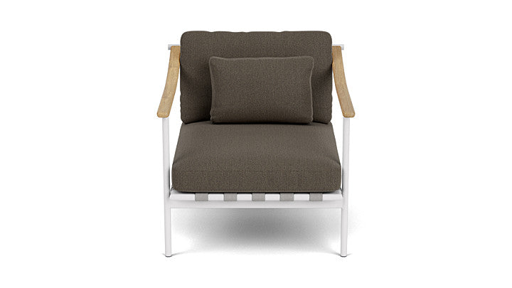 Barlow Tyrie Around Deep Seating Single Lounge Chair with Teak Arms