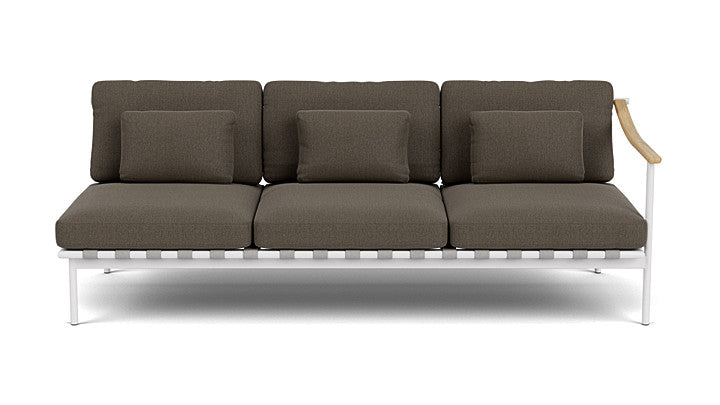 Barlow Tyrie Around Deep Seating Triple Lounge Sofa with Teak Right Arm