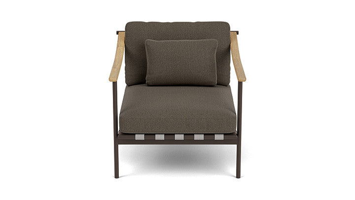 Barlow Tyrie Around Deep Seating Single Lounge Chair with Teak Arms