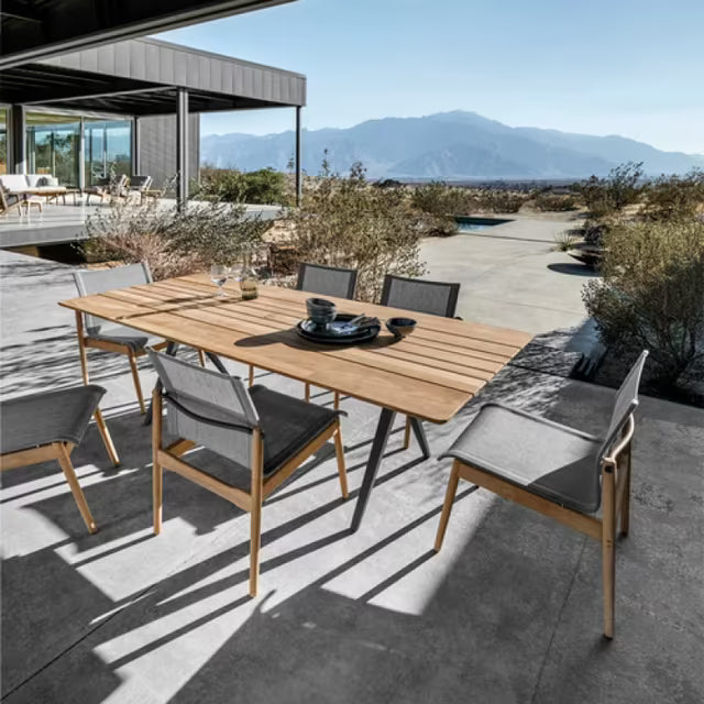 Gloster Split 220cm Dining Table with Teak Top