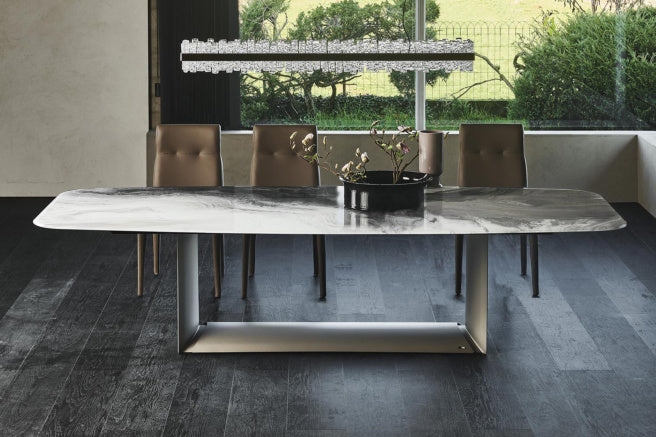Cattelan Italia Dragon Crystalart Rectangular & Barrel-Shaped Dining Table