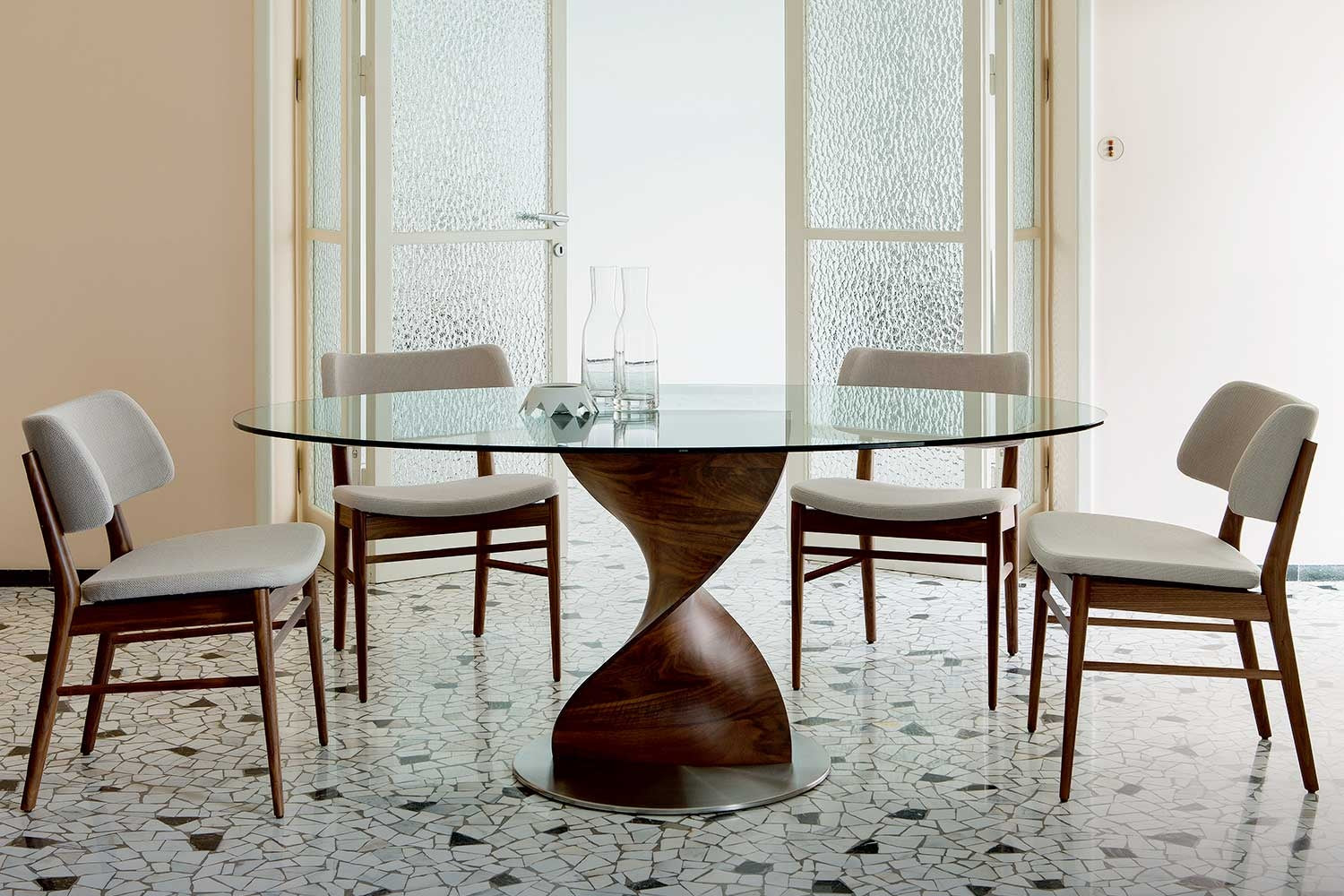 Porada Elika Elliptical Glass Dining Table