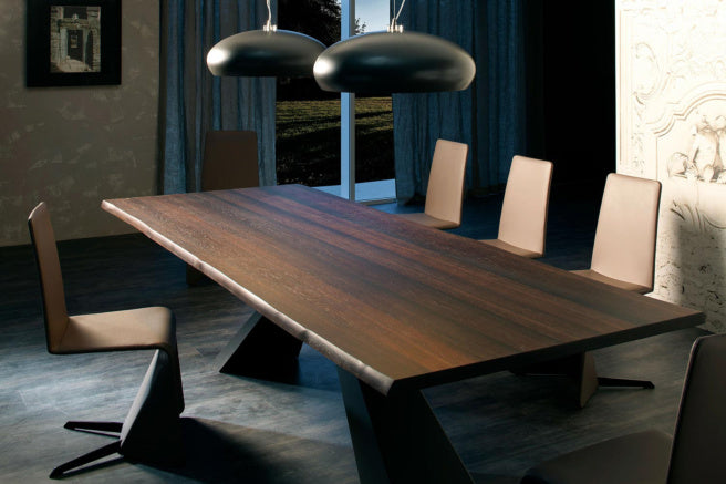Cattelan Italia Eliot Wood Live Edged Dining Table – Fast Delivery