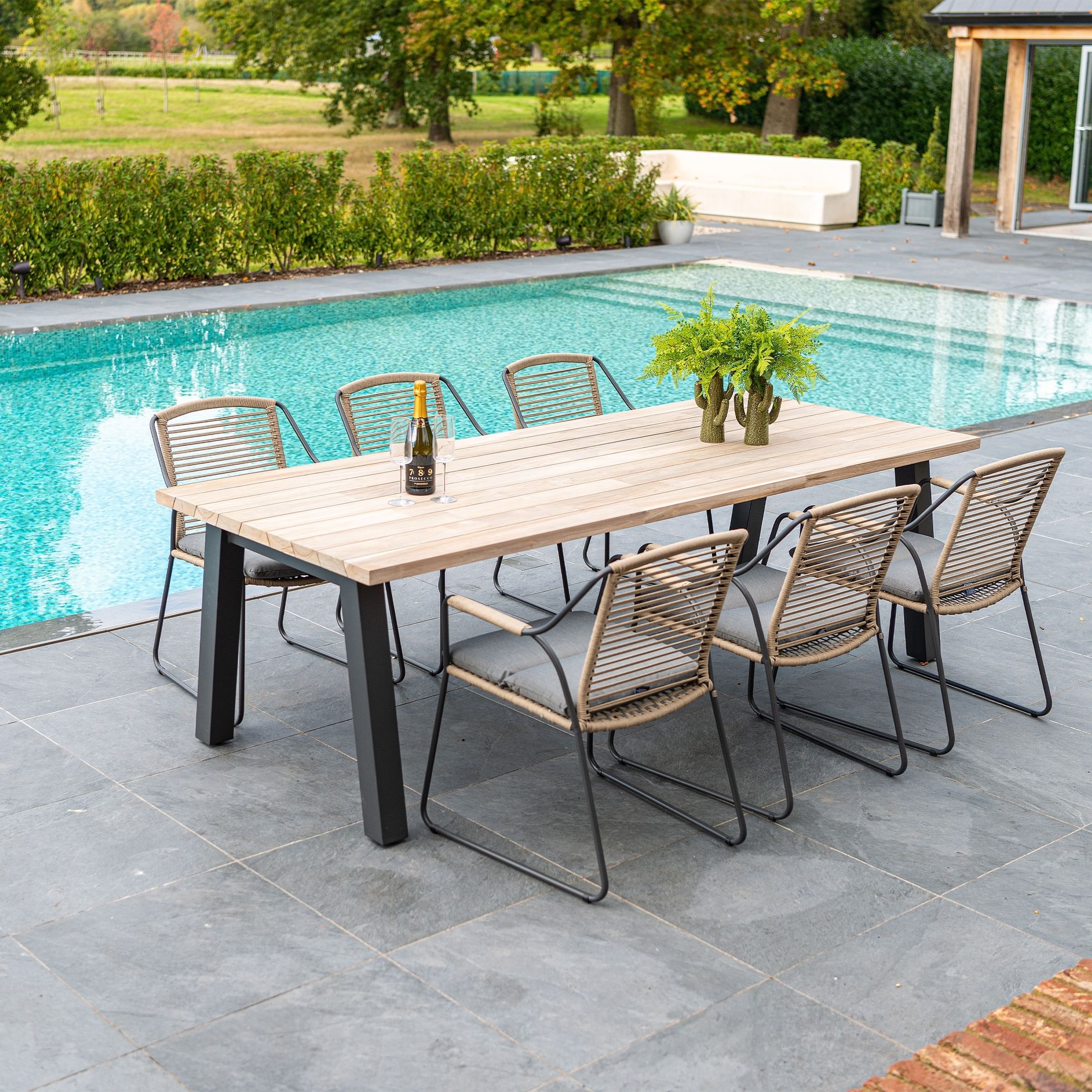 4 Seasons Outdoor Scandic 6 Seat Dining With Derby 240cm Table