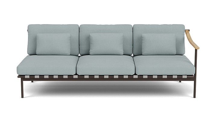 Barlow Tyrie Around Deep Seating Triple Lounge Sofa with Teak Right Arm
