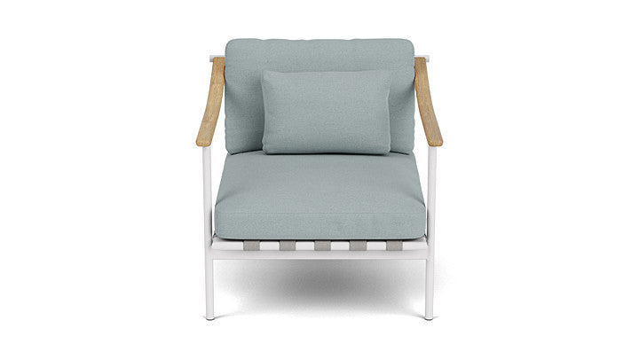 Barlow Tyrie Around Deep Seating Single Lounge Chair with Teak Arms