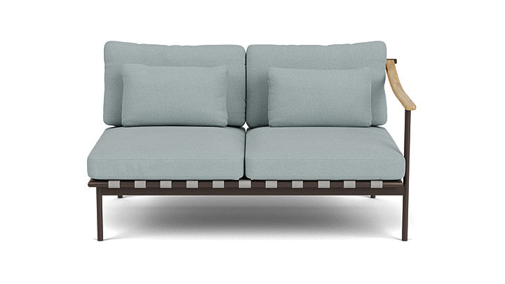 Barlow Tyrie Around Deep Seating Double Lounge Sofa with Teak Right Arm