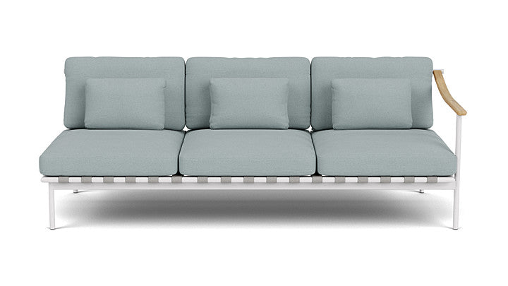 Barlow Tyrie Around Deep Seating Triple Lounge Sofa with Teak Right Arm
