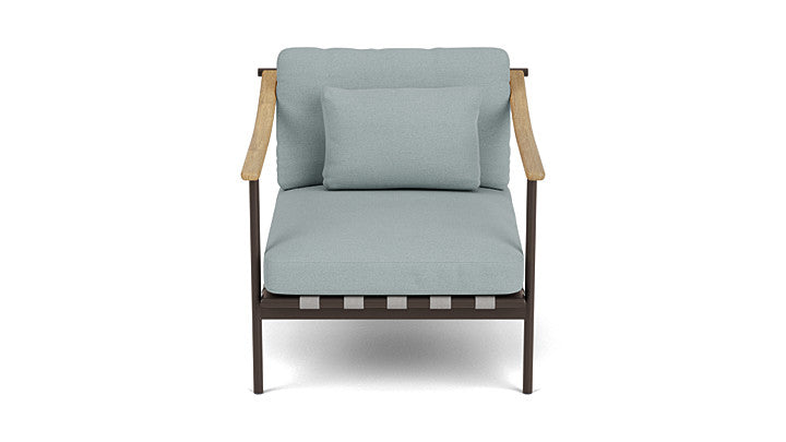 Barlow Tyrie Around Deep Seating Single Lounge Chair with Teak Arms