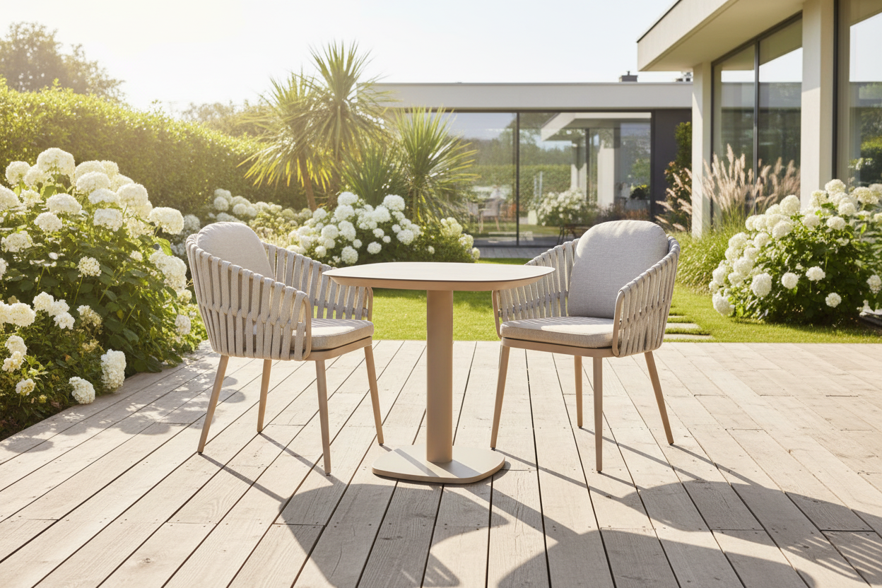 4 Seasons Outdoor Eva 2 Seat with Manolo 75cm Ceramic Dining Table