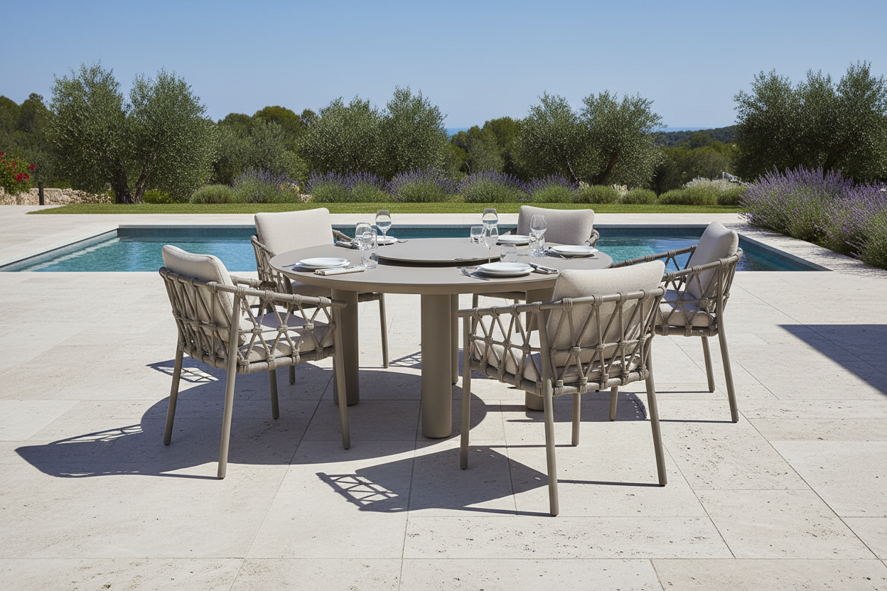 4 Seasons Outdoor Piacenza 6 Seat with Donato 160cm Round Ceramic Dining Table