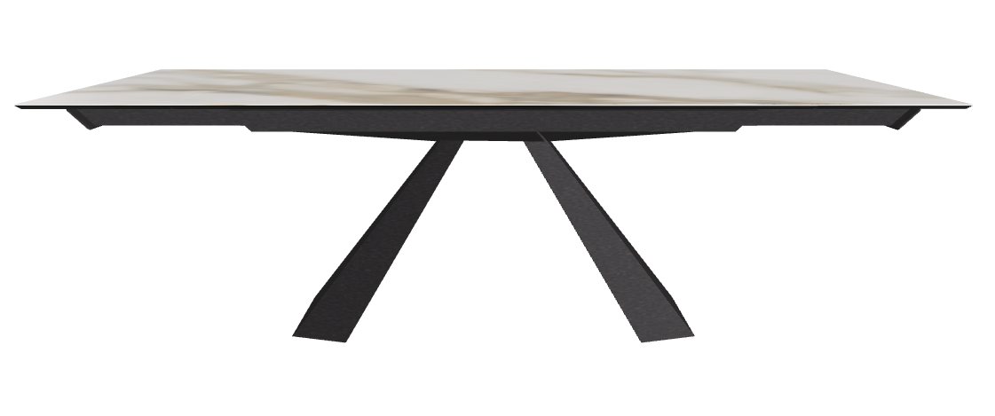 160/236x90x75h Rectangle Shaped_Glossy Borghini Calacatta_Black Embossed