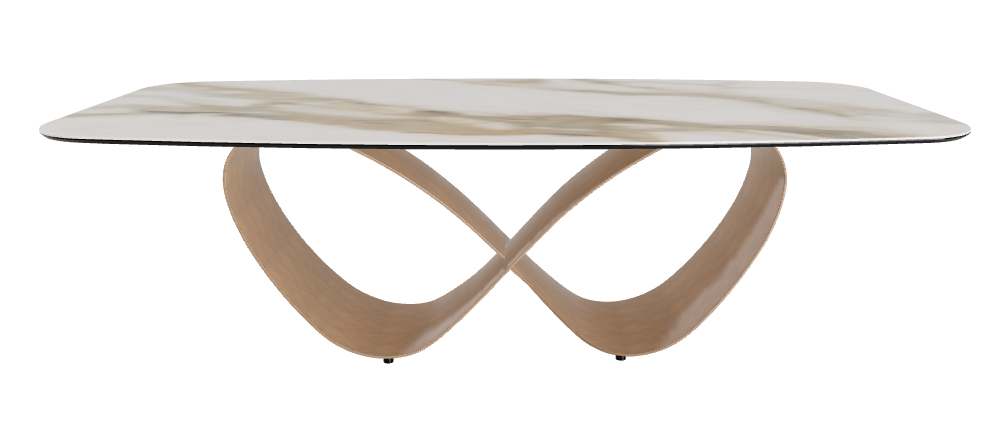 240x120x74h Barrel Shaped_Glossy Borghini Calacatta_Brushed Bronze