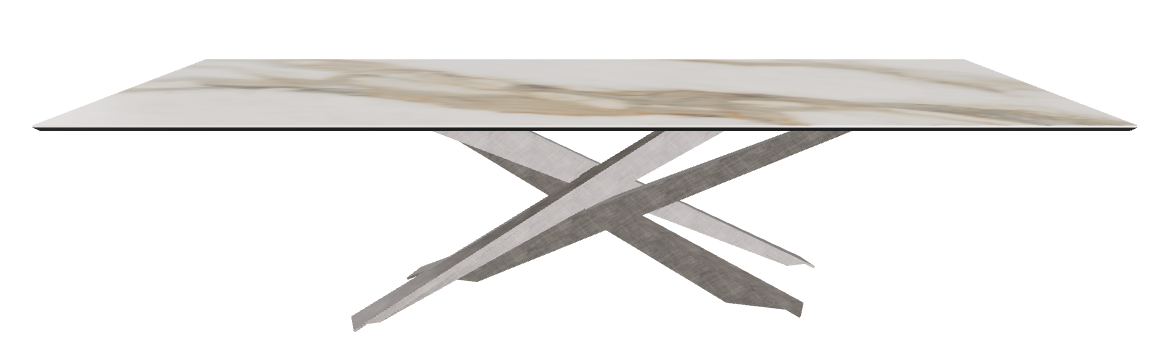 300x120x74.5h Rectangle Shaped_Glossy Borghini Calacatta_Brushed Grey