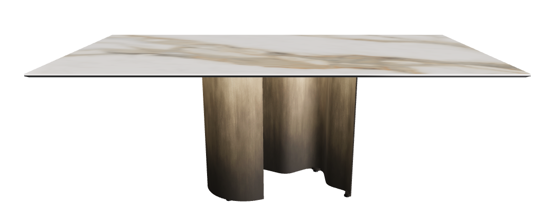 200x106x74h Rectangle Shaped_Glossy Borghini Calacatta_Oxy Brass