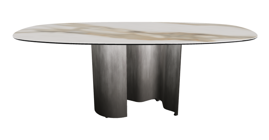 200x100x74h Bisuit Shaped_Glossy Borghini Calacatta_Oxy Grey