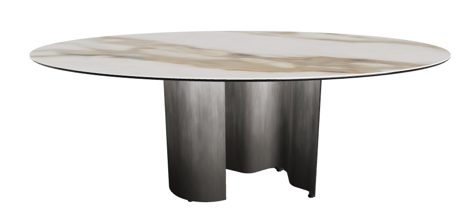 200x120x74h Oval Shaped_Glossy Borghini Calacatta_Oxy Grey