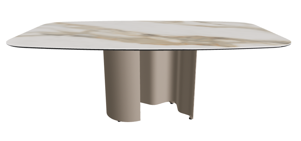 200x120x74h Barrel Shaped_Glossy Borghini Calacatta_Titanium Embossed