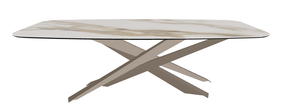 240x120x74.5h Barrel Shaped_Glossy Borghini Calacatta_Titanium Embossed