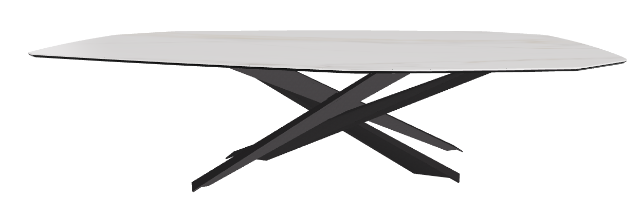 300x130x74.5h Polygon Shaped_Glossy Golden Calacatta_Black Embossed