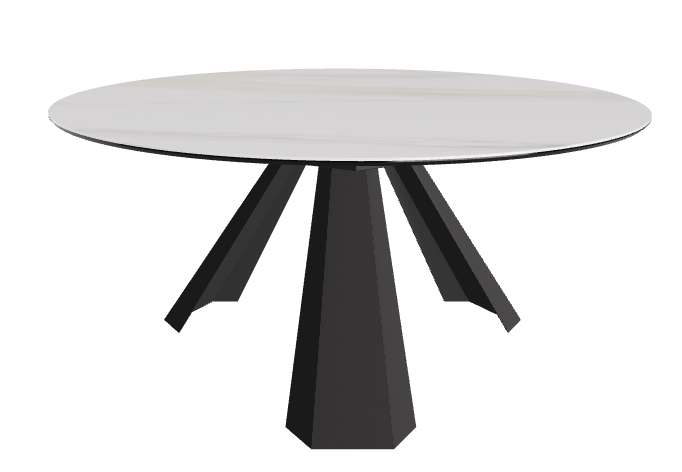 Diameter 158 x Height 73 cm_Glossy Golden Calacatta_Black Embossed