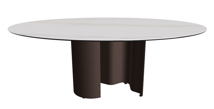 200x120x74h Oval Shaped_Glossy Golden Calacatta_Bronze Embossed