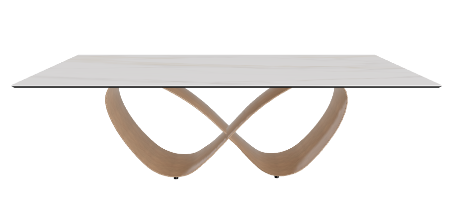 240x120x74h Rectangle Shaped_Glossy Golden Calacatta_Brushed Bronze