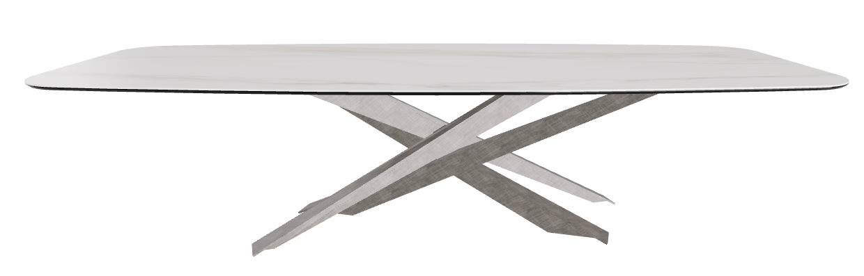 300x120x74.5h Barrel Shaped_Glossy Golden Calacatta_Brushed Grey