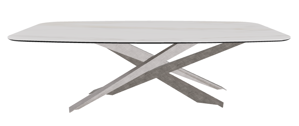 240x120x74.5h Barrel Shaped_Glossy Golden Calacatta_Brushed Grey