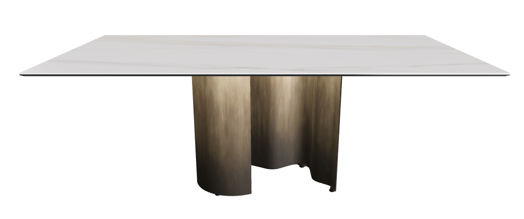 200x106x74h Rectangle Shaped_Glossy Golden Calacatta_Oxy Brass