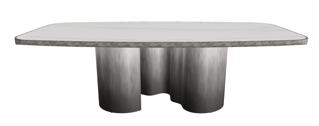 240x120x75h Barrel Shaped_Glossy Golden Calacatta_Oxy Grey_Brushed Grey