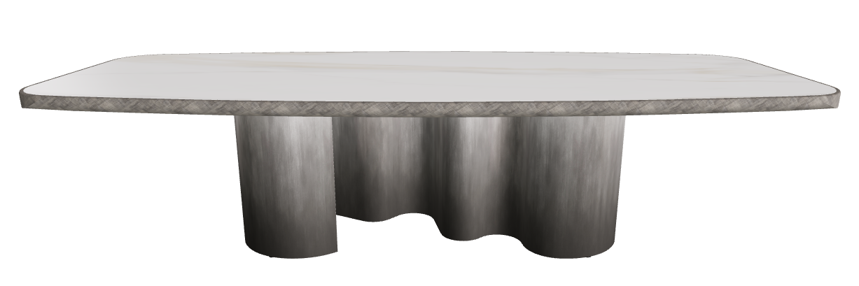 300x128x75h Barrel Shaped_Glossy Golden Calacatta_Oxy Grey_Brushed Grey