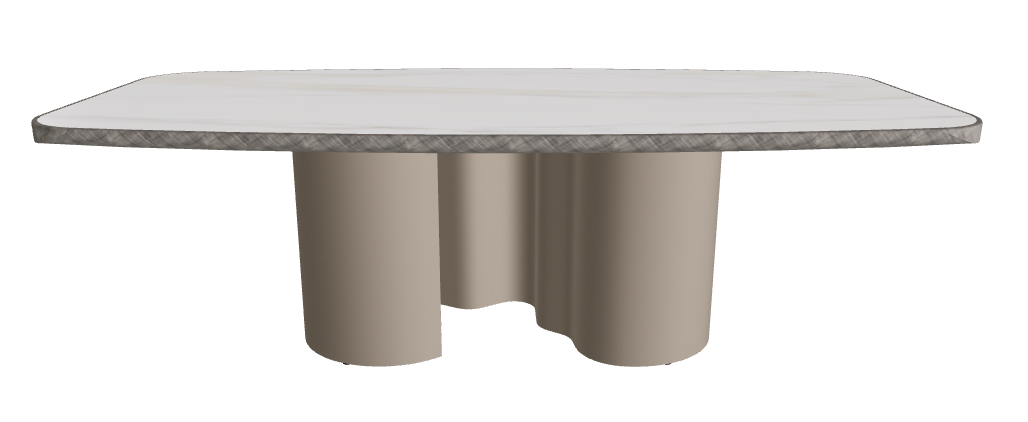 240x120x75h Barrel Shaped_Glossy Golden Calacatta_Titanium Embossed_Brushed Grey