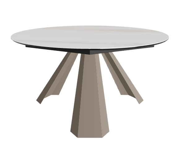 Diameter 140 x Height 73 cm_Glossy Golden Calacatta_Titanium Embossed