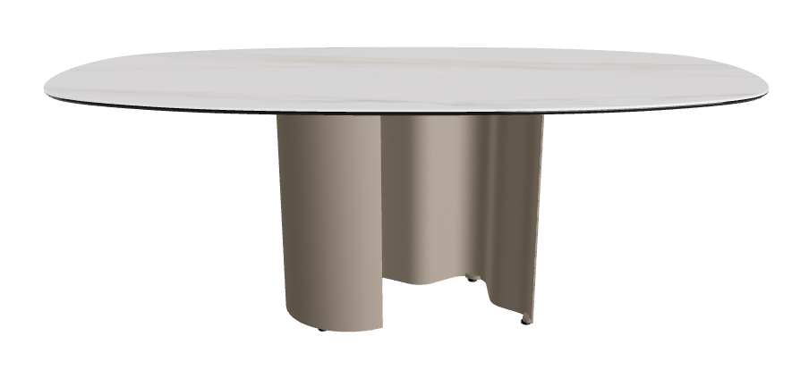 200x100x74h Bisuit Shaped_Glossy Golden Calacatta_Titanium Embossed