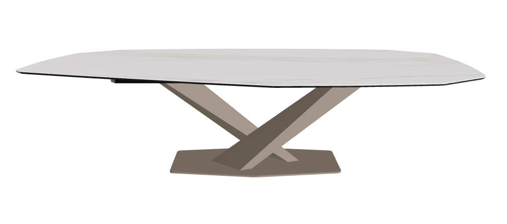 Cattelan Italia Stratos Keramik Biscuit & Polygon Shaped Dining Table
