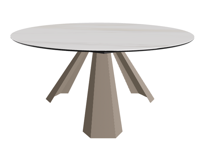 Diameter 158 x Height 73 cm_Glossy Golden Calacatta_Titanium Embossed