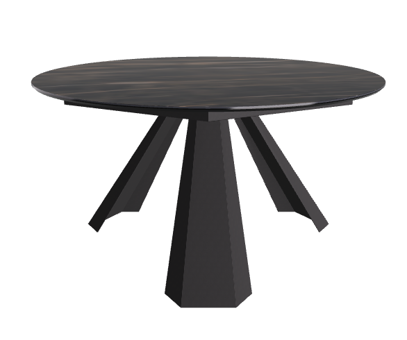 Diameter 140 x Height 73 cm_Glossy Portoro_Black Embossed