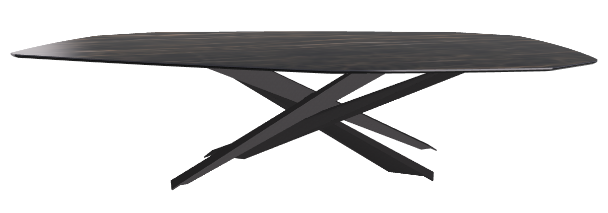 300x130x74.5h Polygon Shaped_Glossy Portoro_Black Embossed