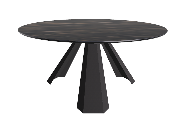 Diameter 158 x Height 73 cm_Glossy Portoro_Black Embossed