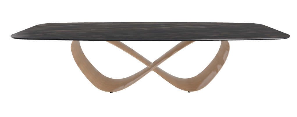 300x120x75h Barrel Shaped_Glossy Portoro_Brushed Bronze